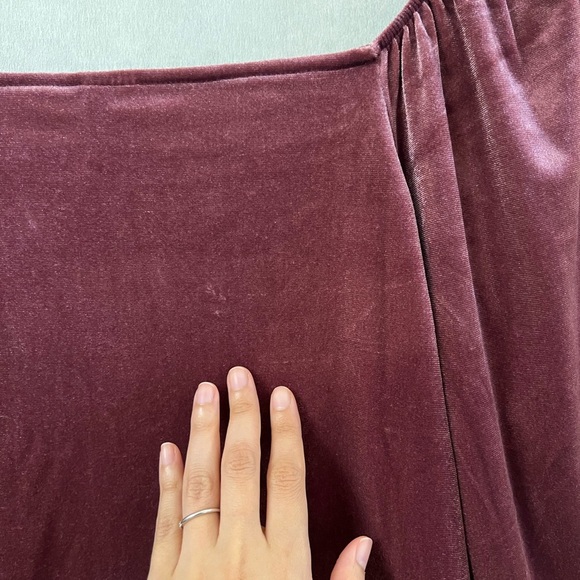 NWT GAP Factory Medium Velour Squareneck Top Burgundy Purple Stretch Vel… - Picture 9 of 13
